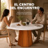 Mesa Comedor ComboHome Lavanda Redonda Diseño Laqueada 105Cm Color Blanco