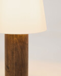 Lámpara de pie Marga de madera maciza con acabado natural con acabado oscuro
