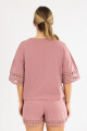 Cotton lace pj Marron