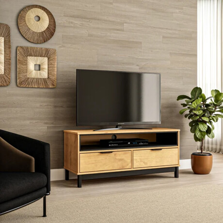 RACK APARADOR PARA TV O AUDIO EN MADERA MACIZA - 2 CAJONES RACK APARADOR PARA TV O AUDIO EN MADERA MACIZA - 2 CAJONES