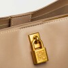 Bolso The Lock en efecto cuero liso Taupe