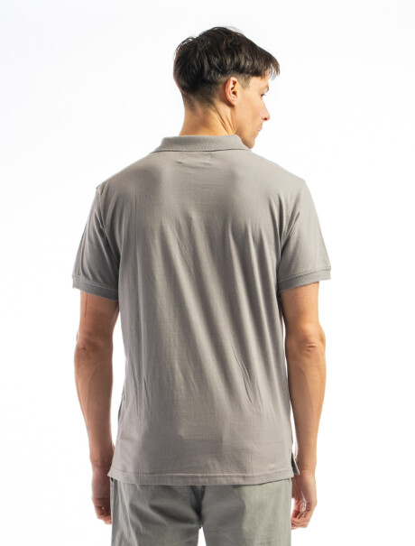 Remera Algodón Polo Jersey Gris Medio
