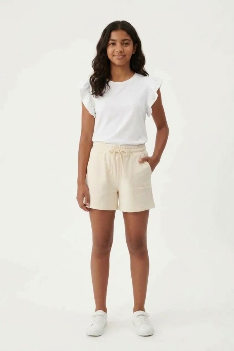 Short en terry con bolsillos CRUDO