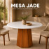 Mesa Comedor ComboHome Lavanda Redonda Diseño Laqueada 105Cm Color Blanco