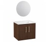 Kit Mueble de baño Cedro 60cm bacha loza y espejo Kit Mueble De Baño Cedro 60cm Bacha Loza Y Espejo