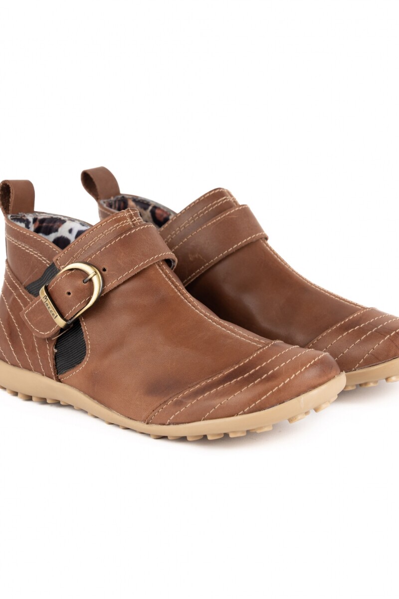 Bota Baja Clásica Cuero Chocolate