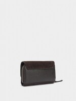 Cartera Detalles De Piel Con Solapa marron