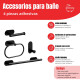 Conjunto de accesorios para baño 4 piezas adhesivas NEGRO