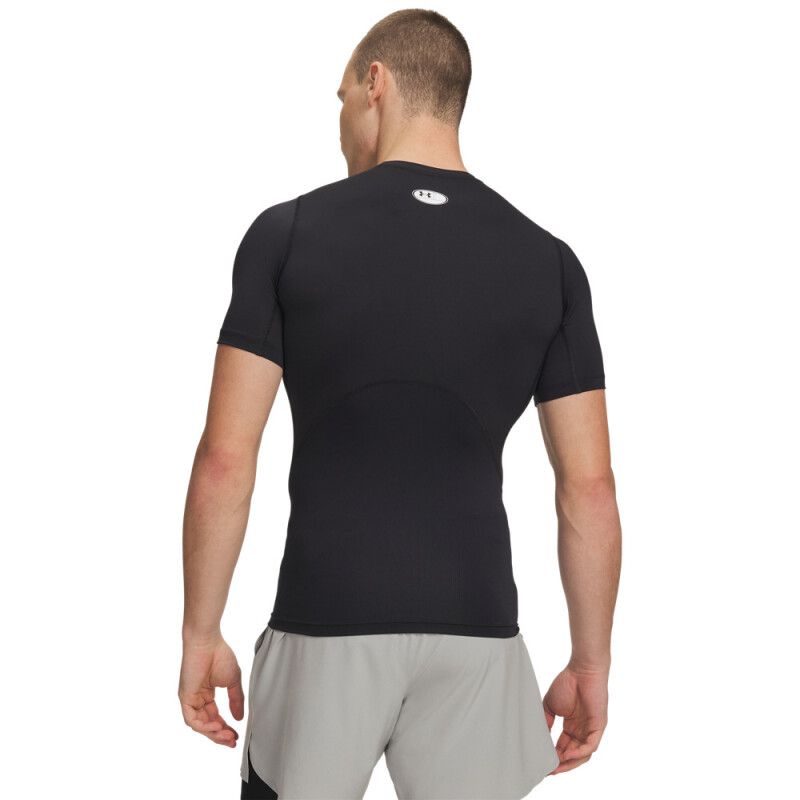 UA HG Armour Comp SS-WHT BLK-001