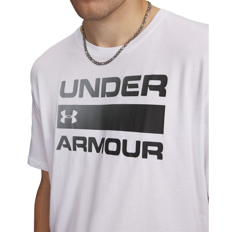 UA TEAM ISSUE WORDMARK SS-BLU WHT-100