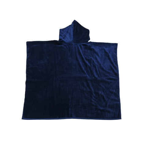 Bata Poncho Velour Algodón 100 x 90 cm AZUL