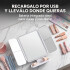 Espejo De Maquillaje Luz Led Triple Panel Aumento 2x 3x USB Blanco