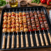 Pinchos para Brochete en Acero Inoxidable y Mango Madera Set 12 Unidades Pinchos para Brochete en Acero Inoxidable y Mango Madera Set 12 Unidades