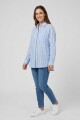 Camisa m/l rayada CELESTE