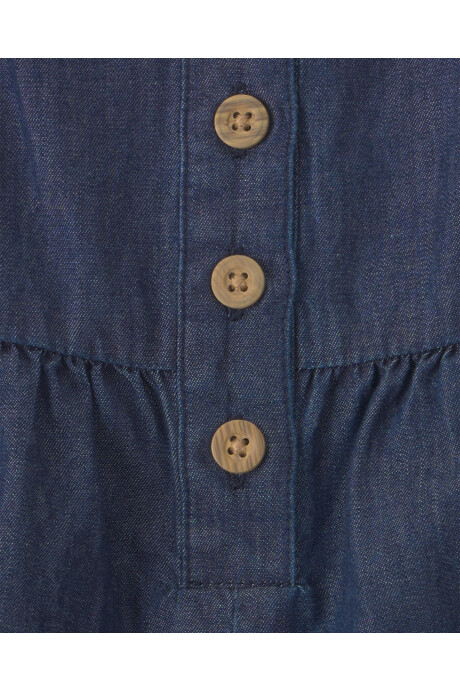 Set dos piezas, monito corto de chambray y remera de algodón acanalado Sin color