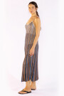 STRIPED LONG KNIT DRESS Blue