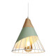 Lampara Nordica Conica Metal Y Madera Columbus Verde