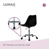 Silla Eames para oficina con rueditas y altura ajustable Negro