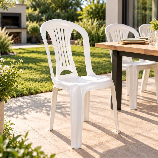 SILLA DE PVC BISTRO MOR SIN POSA BRAZOS - BLANCA SILLA DE PVC BISTRO MOR SIN POSA BRAZOS - BLANCA