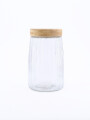 FRASCO CON TAPA DE MADERA CALGARY TRANSPARENTE