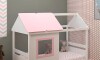 Cama Casita 1 Plaza - Tota B137 Blanco/Rosa