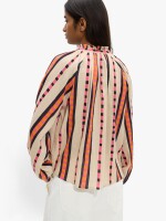 Blusa Estampado Contraste 100% Algodón naranja