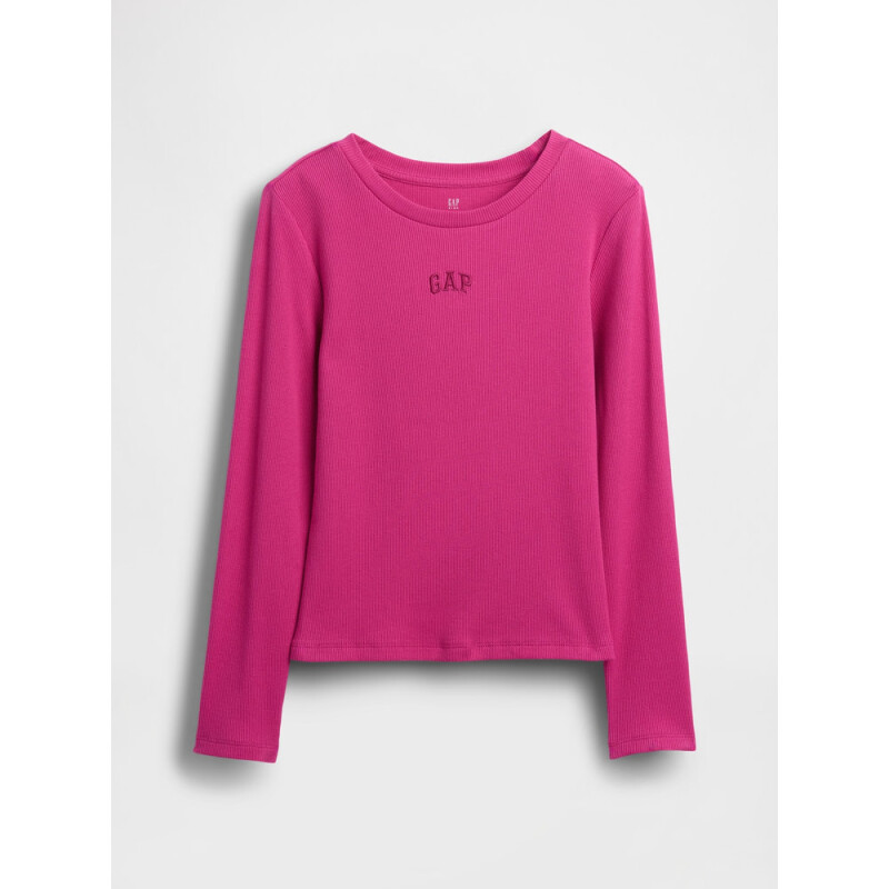 FRCH LS RIBBED TEE BRIGHT FUCHSIA 026