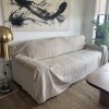 Manta para sillón y cama algodón Rayas Greige 230cm