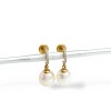 Caravanas Perlas y Zirconia- Oro bajo - Perla de río y Zirconia- CA8215 conperla