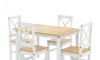 Juego de comedor 4 sillas - Madera maciza - Cruceta Blanco
