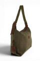 Cartera lona con hebillas verde