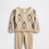 B PLAID CARDI SWT PANT SET WICKER