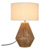 Lámpara de Mesa Mosa con Fibras Naturales Blanca y Marrón Lámpara de Mesa Mosa con Fibras Naturales Blanca y Marrón