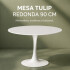 Mesa Comedor ComboHome Tulip Redonda Laqueada 90cm Premium Blanco 1