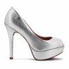 Zapato Vizzano Mujer Taco 12.5cm Plataforma 3.5cm Plata