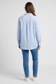 Camisa m/l rayada CELESTE