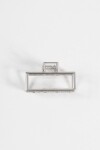 Broche rectangular metálico chico plateado