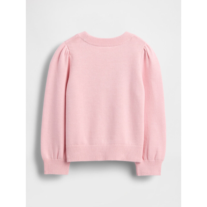 COTTON CREW SWEATER PURE PINK