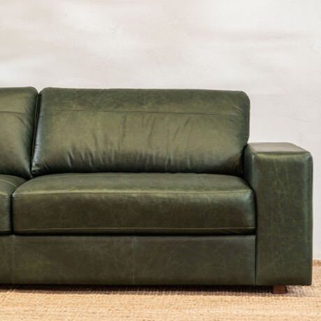 Sillón Cuero Octavio 3 Cuerpos Verde Verde