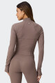 Campera Fabletics Perfect Storm Cropped Marrón
