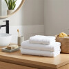 Set 3 Toallas 100% Algodón 2 Baño y 1 De Mano Blanco
