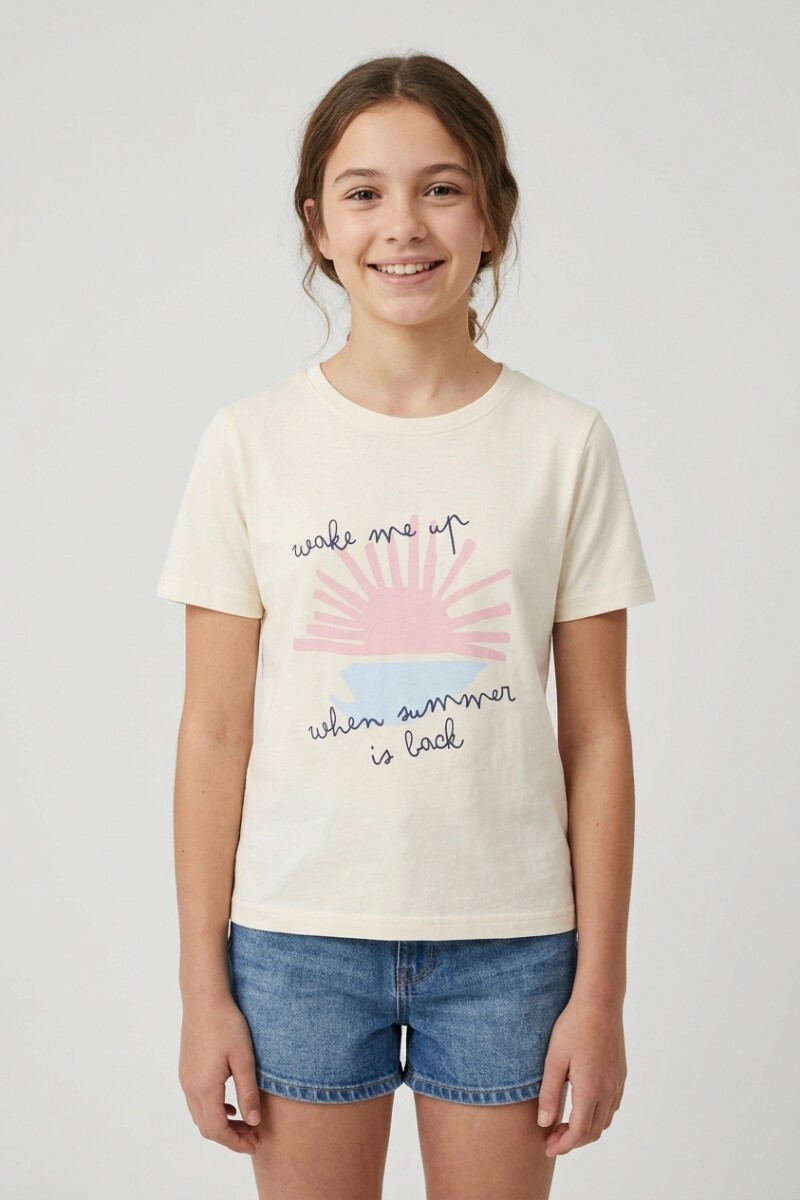 Remera m/c estampada Wake Me Up CRUDO