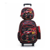 Mochila con carrito, lonchera y cartuchera. Monster car