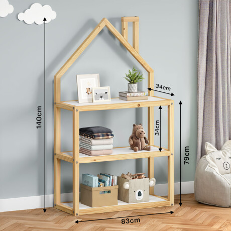 ESTANTERIA BILBIOTECA MADERA MACIZA DORMITORIO Madera / blanco