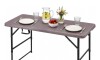 Mesa Plegable altura ajustable 120 cm Marrón Mesa Plegable altura ajustable 120 cm Marrón