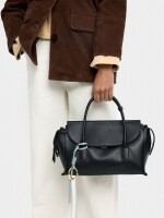 Bolso Tote Liso Con Solapa negro