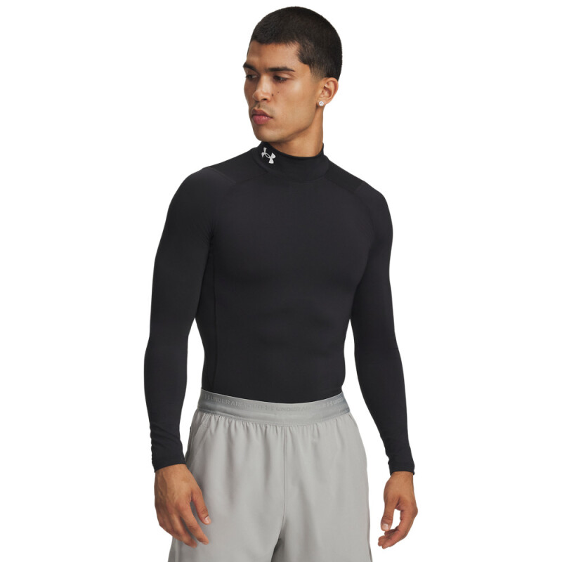UA HG Armour Comp Mock LS-GRY BLK-001