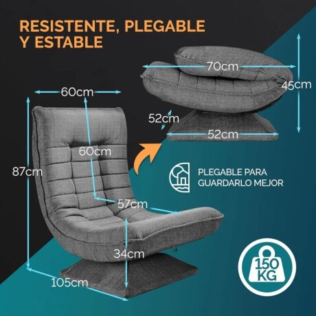 Sillon Reclinable Giratorio Aberdeen Gris