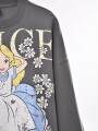 BUZO ALICE ON FLOWERS GRIS OSCURO