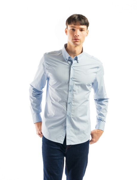 Camisa Manga Larga Algodón Principe Celeste